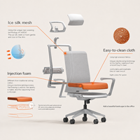Chaise de bureau moderne Vaseat, ergonomique, en maille, dossier moyen, avec base pivotante, Sillas De Oficina