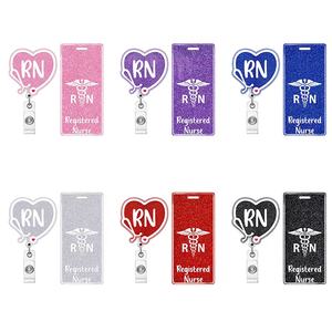 Nouvel ensemble <span class=keywords><strong>infirmière</strong></span> cadeau RN Badge bobine et Badge copain ensemble RN <span class=keywords><strong>Caducée</strong></span> médical infirmier étudiant porte-Badge accessoires de bureau - Product Image 1