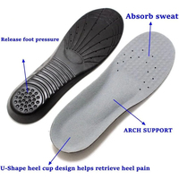 Semelles orthopédiques respirantes avec soutien de la voûte plantaire, coussinets en gel absorbant les chocs, mousse à mémoire de forme, inserts pour chaussures de course, hommes et femmes
