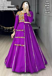 Toraniyu Designer traditionnel cousu Lehenga Choli fête porter Gamthi vrai miroir demi Kodi travail fantaisie Patta pur rayonne coton - Product Image 4