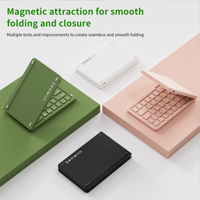 Keyboard Nirkabel Lipat Mini Slim Portabel Isi Ulang Baru untuk USB-C 5.0 untuk Laptop/Tablet/Ponsel (IOS//Android)