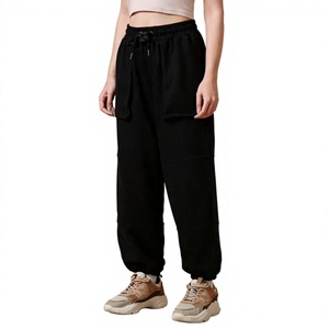Pantalon de jogging sport personnalisé pour femme avec cordon de serrage, taille haute, coupe ample, poches – Pantalon de survêtement extensible en gros - Product Image 6