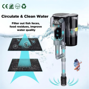 静音水槽フィルター 油膜取り機能付 流量調節可 スマートモード搭載 プラスチック製 アクアリウム用品 - Product Image 1