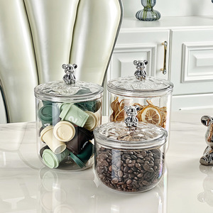 Airtight Storage Containers Cylinder Metal Lid For Coffee Beans Snacks Grains Dried Fruits Seeds Nuts M Size - Product Image 1
