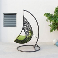 Fauteuil suspendu de patio moderne pour une personne, chaise longue de détente, hamac, coussin imperméable résistant aux UV pour cour