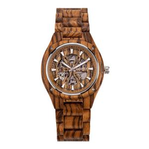 Reloj de Cuarzo de Madera Personalizado al por Mayor, Resistente al Agua 3ATM, Reloj Mecánico con Movimiento Visible para Hombre - Product Image 6