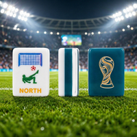 GoldenLoong Nouveau Mahjong américain de luxe sur mesure, 160 tuiles en acrylique gravées, thème Coupe du Monde de Football 2026, coloré