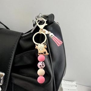 Llaveros de animales adorables: Vaca Highland, Elefante, Vaca Lechera, Colgante con Borla para Accesorios de Mochila - Product Image 5
