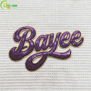 Custom Luxury Designer Patches College Game Day logo Sequin Embroidery Large Glitter Sport Iron on Patch for Clothes - Product Image 3