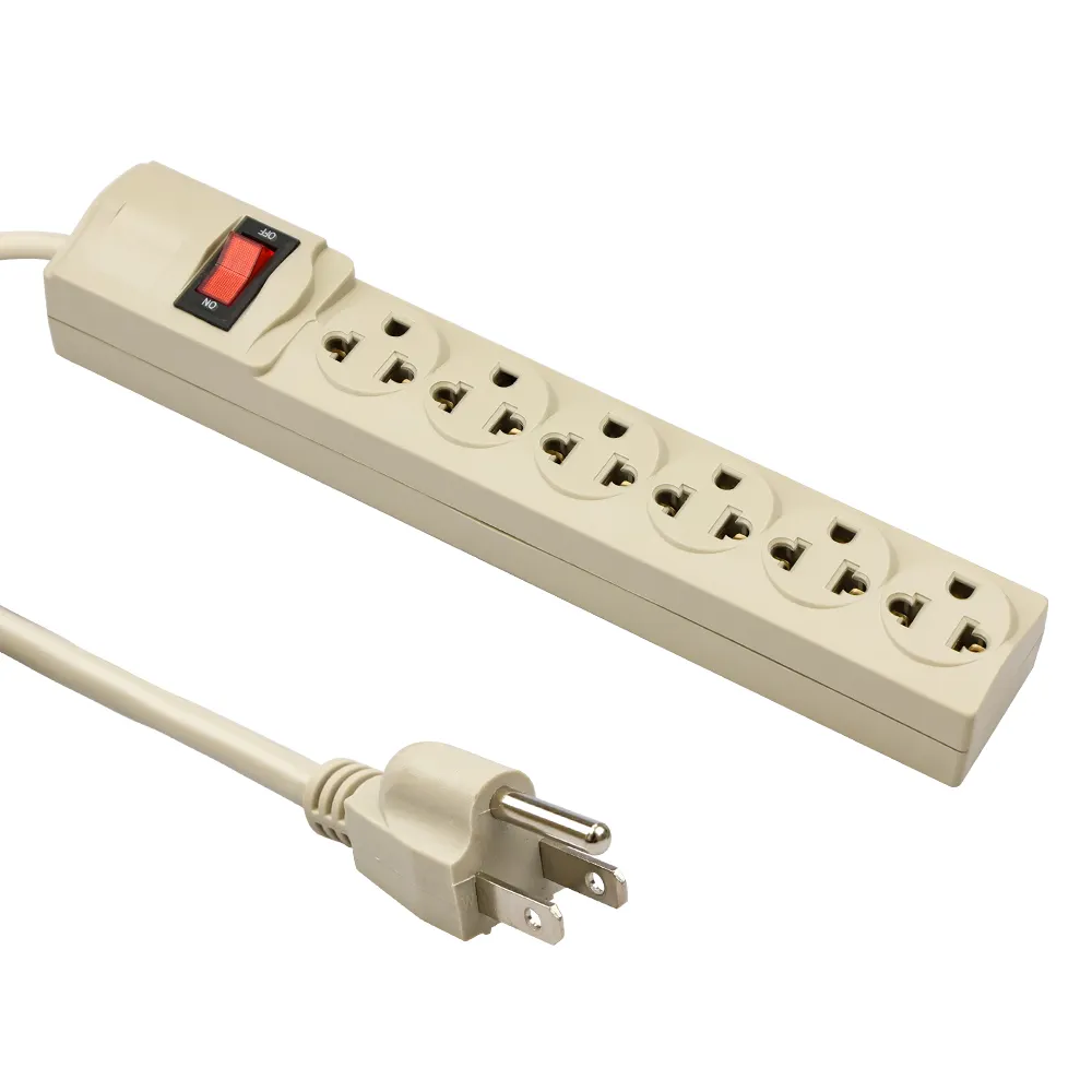 H10425 6-Outlet Power Strip Surge Protector with Extension Cord 15A/125V/60HZ/1875W