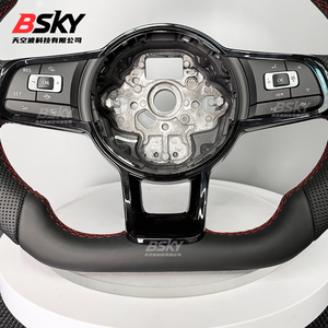 พวงมาลัยหนังแบบมีรูสำหรับรถยนต์ <span class=keywords><strong>Volkswagen</strong></span> MK7 Golf 7 GTI Passat Polo <span class=keywords><strong>Scirocco</strong></span> 2014-2018 รุ่น GTD GTS GTE GLI R-Line R CC MK6 - Product Image 6