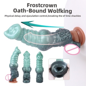 YC-2504 Funda de Silicona Líquida para Pene con Diseño de Lobo Fantasía, Extensor de Pene, Juguete Sexual para Hombres, Anillo para el Pene, Retrasa la Eyaculación, Condón de Silicona, Sex Shop - Product Image 2