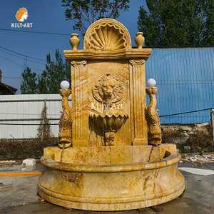 Fontaine murale en marbre antique sculptée à la main pour la décoration de jardin extérieur - Product Image 1