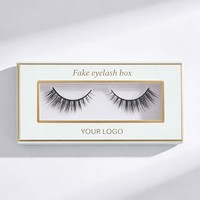 Boîte en papier pour cils en gros, boîte économique avec fenêtre pour cils, emballage cosmétique pour faux cils, logo personnalisé