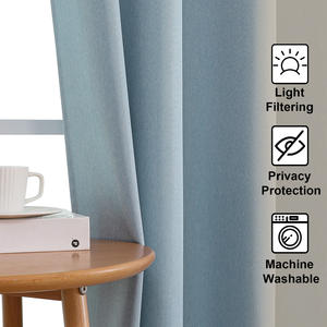 <span class=keywords><strong>Cortinas</strong></span> de Ventana OWENIE de Alta Calidad con Filtro de Luz Azul Cielo para Dormitorio, <span class=keywords><strong>Cortinas</strong></span> de Tela Sólida con Bolsillo para Barra, 2 Paneles - Product Image 3