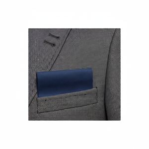 Pañuelo de bolsillo para blazer de lino natural negro, plegado y listo para usar, talla única para hombre - Product Image 2