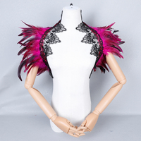 Écharpe-châle de luxe unisexe, cousue main, style cape de sorcier et de chevalier, à plumes, importée, douce, gothique, pour cosplay, carnaval et soirées rave