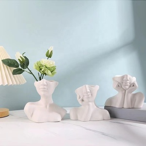 <span class=keywords><strong>Vaso</strong></span> in ceramica Nodic Creative Bisque <span class=keywords><strong>con</strong></span> volto umano scultura moderna decorazione domestica e matrimonio/regalo per san valentino - Product Image 4