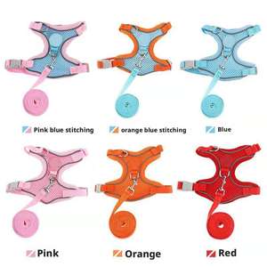 कारखाने प्रत्यक्ष बिक्री छोटे कुत्ते से बच सबूत गैर चोकिंग समायोज्य सांस लेने योग्य हार्नेस और कई रंगों के ओम के साथ पट्टा - Product Image 6