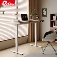 Table d'ordinateur ergonomique en bois avec pieds en métal en forme de T