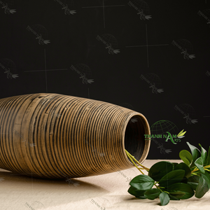 Jarrón de bambú decorativo de alta calidad rústico moderno lacado para decoración del hogar de proveedor vietnamita - Product Image 1