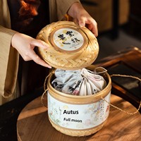 Boîte Cadeau Personnalisée Faite à la Main pour Gâteaux de Lune et Gâteaux, avec Emballage en Bambou Recyclable, Emballage en Bois pour Cinq Grains, Vente en Gros