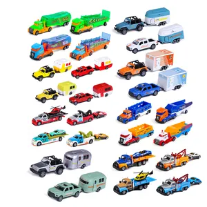 2024 nuevo producto Diecast metal modelo tractor aleación retorno remolque europeo Mini Trail Car juguetes para niños juguetes para los ninos