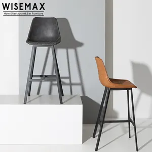 Hot sale luxury industrial style high bar counter chair bar stool home business metal bar chair
