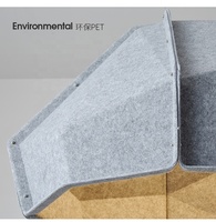 Lampe suspendue modulaire en feutre PET LED acoustique à grand abat-jour, style européen, pour bureau à domicile, intérieur, CRI 90 élevé, gris