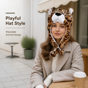 Gorro de Peluche Personalizado, Suave y Adorable, de Animales de Dibujos Animados, Tigre, Oso, Conejo, Panda, de Felpa, para Disfraces, Cosplay, Fiestas, OEM, ODM, Venta al Por Mayor - Product Image 4
