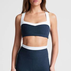 Ensembles de yoga personnalisés, soutien-gorge de sport à encolure en cœur et bloc de couleurs pour femmes, vêtements de yoga confortables, vêtements de sport - Product Image 1