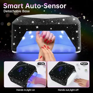 Lampe à ongles UV LED rechargeable, 30 LED, machine de séchage de vernis gel, grand écran tactile LCD, professionnelle, intelligente, en acier inoxydable - Product Image 5