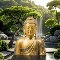 Statue de Bouddha antique en cuivre pour décoration religieuse ou culturelle extérieure, sculpture en résine de fibre de verre résistante à la corrosion