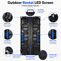 Pantalla LED para Exteriores P3.91 de Alquiler, Video Wall 4K de 500x1000mm, IP65 Impermeable, 4500 Nits de Brillo, para Bodas, Conciertos y Eventos