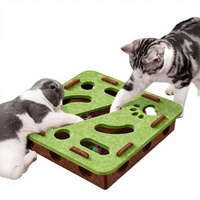 Boîte en feutre pour l'agrandissement du champ d'activité des chats avec labyrinthe et trou à creuser, et balle sonore ludique, l'outil ultime d'auto-amusement pour le divertissement félin