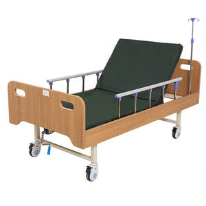 Lit médical en bois Kangluo LJK-362, réglable manuellement, pour soins aux personnes âgées, lit d'hôpital, cadre en acier inoxydable, usage commercial pour chambre à coucher - Product Image 1