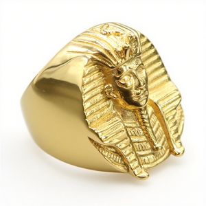 Bagues de mode rétro en forme de sphinx égyptien antique, ornées d'éléments de momie et de pharaon, en or, pour hommes et femmes - Product Image 2