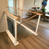 Rampe de balcon en câble en acier inoxydable pour extérieur, facile à installer, fixation murale latérale, noir, sur mesure
