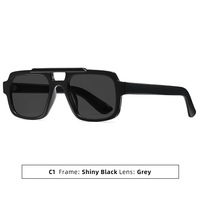Lunettes de soleil OEM en marque blanche, vente en gros directe usine, support logo personnalisé, monture noire, verres orange, lunettes de mode