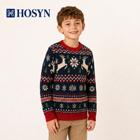 Pulls de Noël personnalisés avec logo pour garçons, tricots d'hiver assortis pour la famille, motif flocon de neige et cerf, directement de l'usine