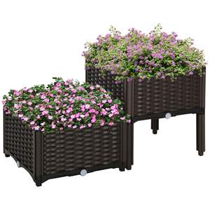 Jardinière surélevée avec pieds, auto-arrosante, pour fleurs, herbes et légumes, pour plantation en extérieur - Product Image 1
