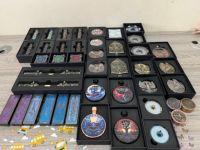 Tour à dés rotative en métal 7-en-1 pour dés polyédriques D&D, jeu de rôle RPG, jeu de société, Dragons et Déserts, impression numérique