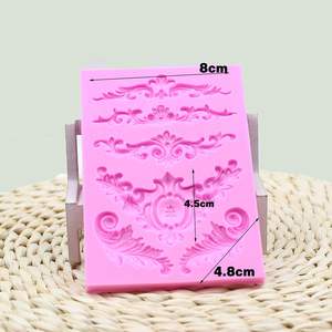 Molde de decoración de borde de pastel de flores esculpidas en 3D Resina de silicona Fondant de encaje para filigrana para pasteles de boda y celebración - Product Image 2