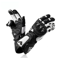 Gants de moto en cuir véritable de qualité supérieure avec protection des articulations en fibre de carbone |   Équipement tactile personnalisé à marque privée tout-en-un