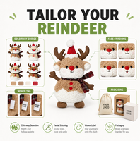 Peluche de Noël Bonhomme de Neige et Renne en Coton PP et Polyester Brodé, Tissu Ultra Doux, Anti-Stress, Vente Directe Usine, OEM ODM