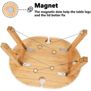 Cross-border direct sales of bamboo and wood outdoor folding <b>picnic</b> <b>tables</b>, wooden folding <b>tables</b>, <b>portable</b> wine racks, and - Product Image 3