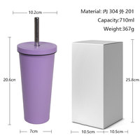 Vaso Térmico Clásico Delgado de Acero Inoxidable de Lujo 2026 con Popote, Logotipo Personalizado, Aislamiento al Vacío, Taza de Viaje de 12-24 Horas, Caja de Regalo para Negocios