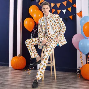 Men's Halloween Holiday Fashion Casual Party Wedding Business Formal Slim Fit Suit Polyester Adult Components Pants Included