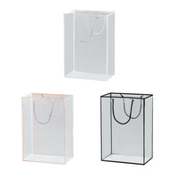 Sac fourre-tout transparent en PVC imperméable avec impression offset, emballage pour bouquet de fleurs et bordure ondulée – Offre Spéciale