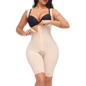 Venta al por mayor de cuerpo <span class=keywords><strong>completo</strong></span> de talla grande para mujer, pantalones cortos adelgazantes de encaje 3D para muslos, mono con Control de barriga, levantador de glúteos, ropa moldeadora de tela Spandex - Product Image 1